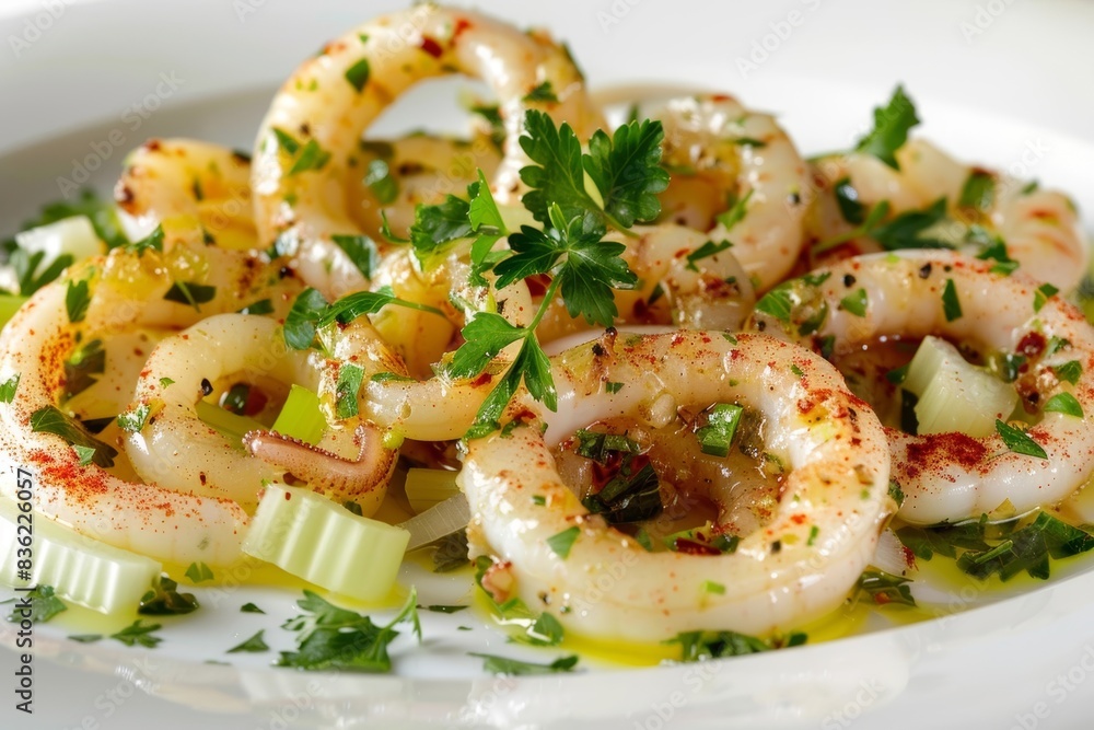 Vibrant and Flavorful Calamari Salad with Briny Capers Vibrant and Flavorful Calamari Salad with Briny Capers