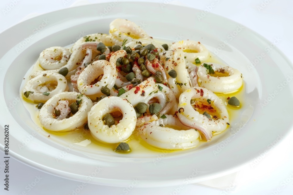 Delicious Calamari Salad with Zesty Lemon and Garlic Marinade
