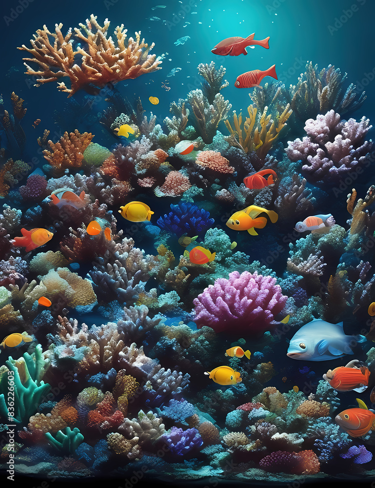 Naklejka premium fish, coral, underwater, reef, sea, tropical, aquarium, ocean, water, marine, animal, diving, nature, red, egypt, blue, colorful, scuba, life, wildlife, aquatic, red sea, dive, snorkeling, undersea, c