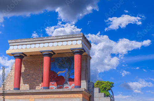 Knossos Palace, Crete (Greece): reconstructed North Entrance.