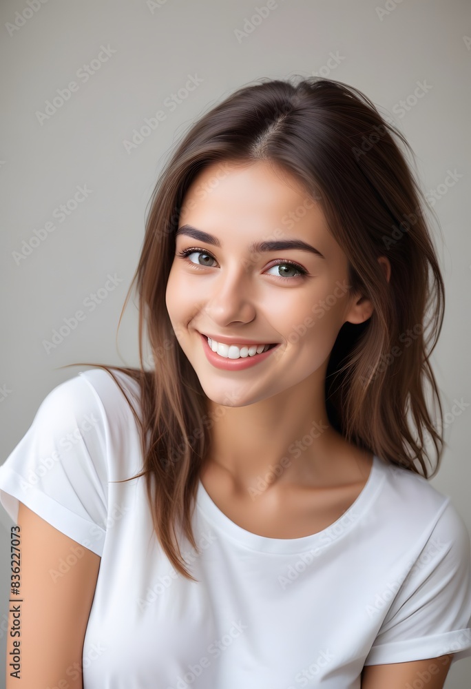 Beautiful Women in White Tshirt mockup Beautiful Women in White Tshirt mockup