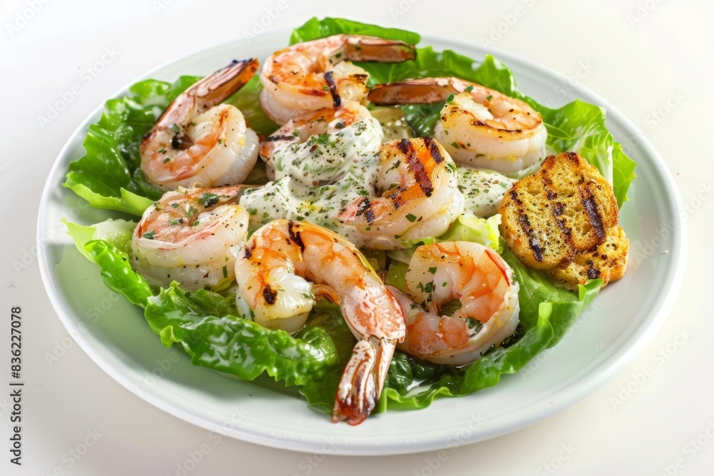 Tantalizing Caesar Salad with Lemon Pepper Shrimp and Creamy Dressing Tantalizing Caesar Salad with Lemon Pepper Shrimp and Creamy Dressing