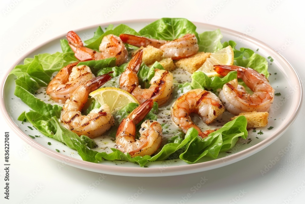 Caesar Salad with Grilled Shrimp, Lemon Pepper and Garlic-Scented Croutons Caesar Salad with Grilled Shrimp, Lemon Pepper and Garlic-Scented Croutons