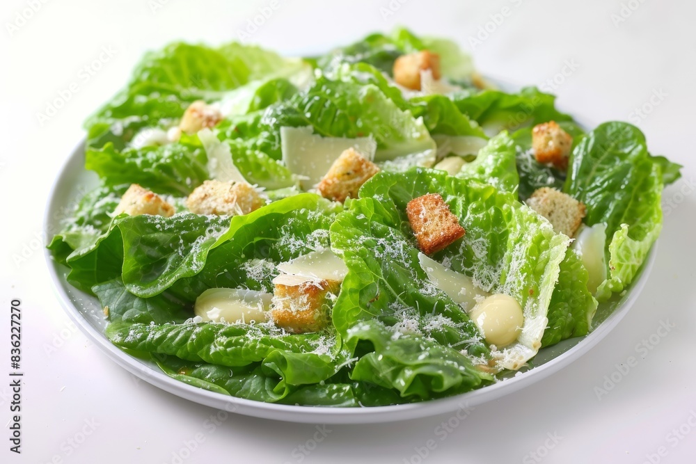 Freshly Grated Parmesan Cheese on Exquisite Caesar Salad Freshly Grated Parmesan Cheese on Exquisite Caesar Salad