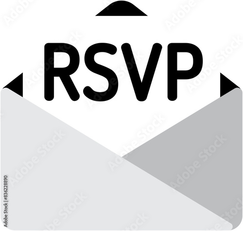 RSVP invitation minimal flat icon symbol  sign