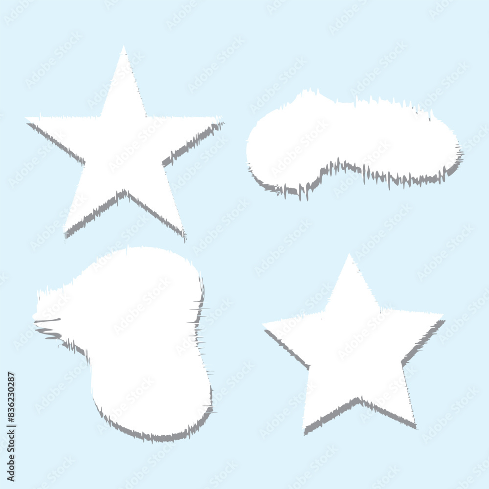 Torn paper frames with rough edges vector set. White square shapes with ripped jagged borders on Black background. Vintage grunge boxes for collage, text, banner, sticker design.eps 10 Torn paper frames with rough edges vector set. White square shapes with ripped jagged borders on Black background. Vintage grunge boxes for collage, text, banner, sticker design.eps 10