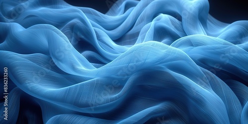 Seamless light pastel blue linen textile background texture. 