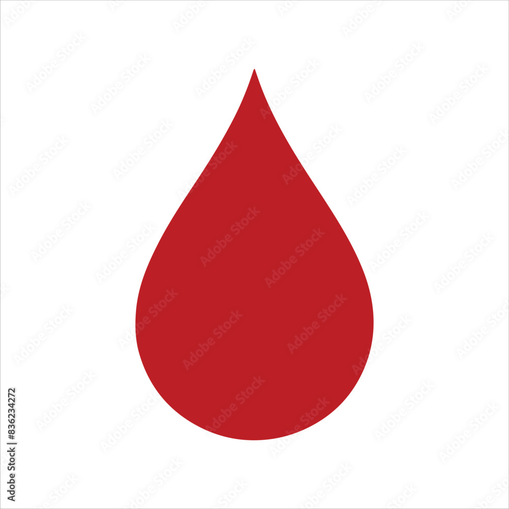 Red blood drop silhouette isolated on white background. Blood drop icon vector illustration design. Red blood drop silhouette isolated on white background. Blood drop icon vector illustration design.