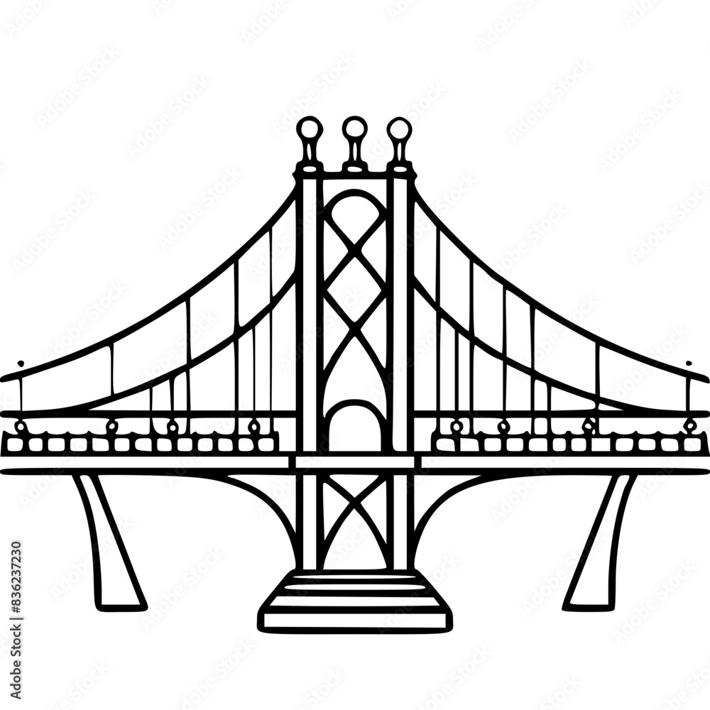 Obraz premium Bridge icon, architecture icon, transportation icon, construction icon, building icon, travel icon, business icon, industry icon, industrial icon, railway icon, pillar icon, urban icon, drawbridge