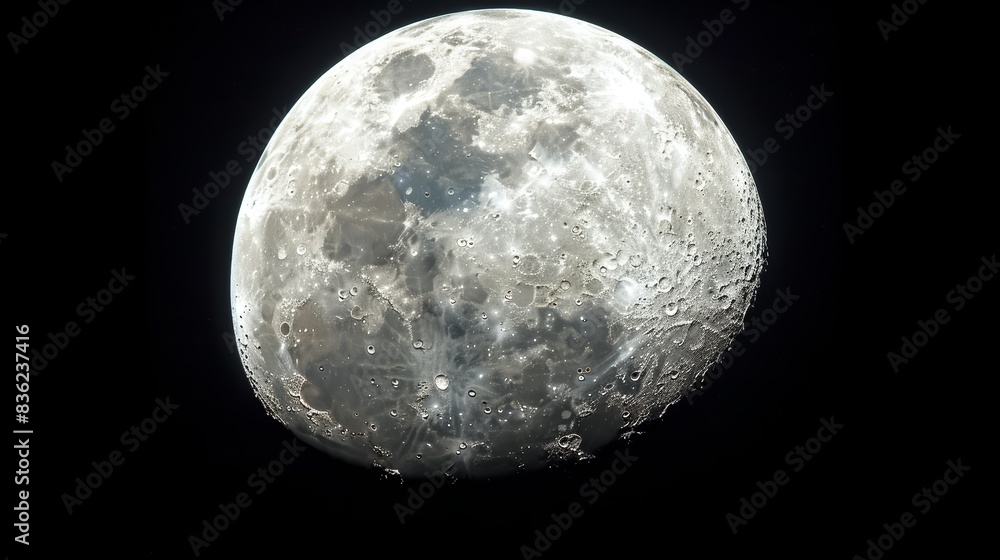 Fototapeta premium Full Moon Close-up on a Black Sky