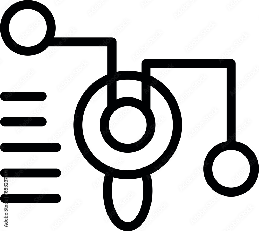 Simplified digital illustration of a circuit board icon in black and white, perfect for tech concepts Simplified digital illustration of a circuit board icon in black and white, perfect for tech concepts