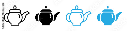 Teapot icon logo set vector