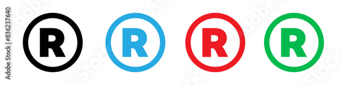 Registered trademark symbol logo set vector