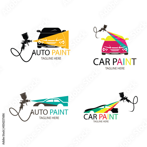 car paint shop logo design collection