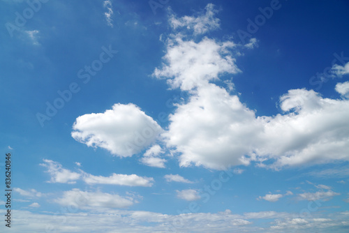 Blue Nature Cleary blue Sky and White Clouds Texture Background - image from sattahip thailand                             