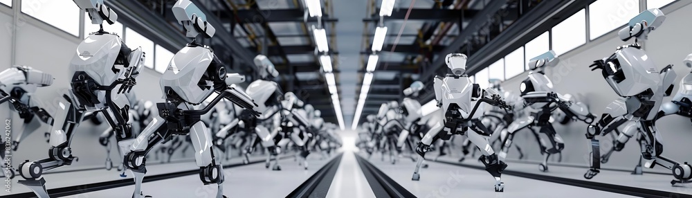 Fototapeta premium 3D Model Abstract Art of Perpetual industrial abstract robot choreography on the assembly line