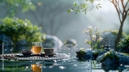 Photo realistic Tea Master with Zen Garden Concept for Tranquility and Mindfulness in Nature Inspired Cafe   Ideal for Tea  Lifestyle Ads   Adobe Stock