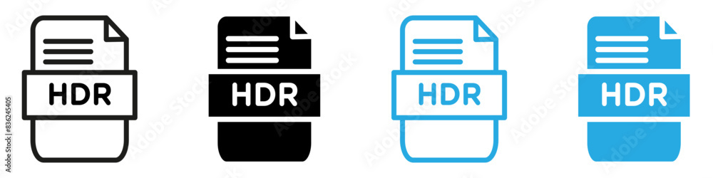 HDR image file extension icon mark in filled style HDR image file extension icon mark in filled style