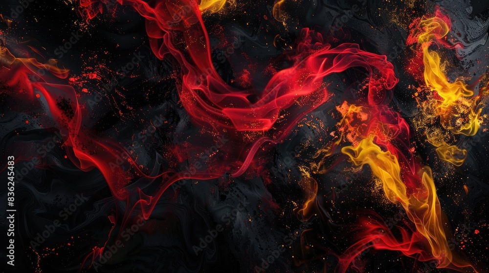 Black Background with Red and Yellow Flames Black Background with Red and Yellow Flames