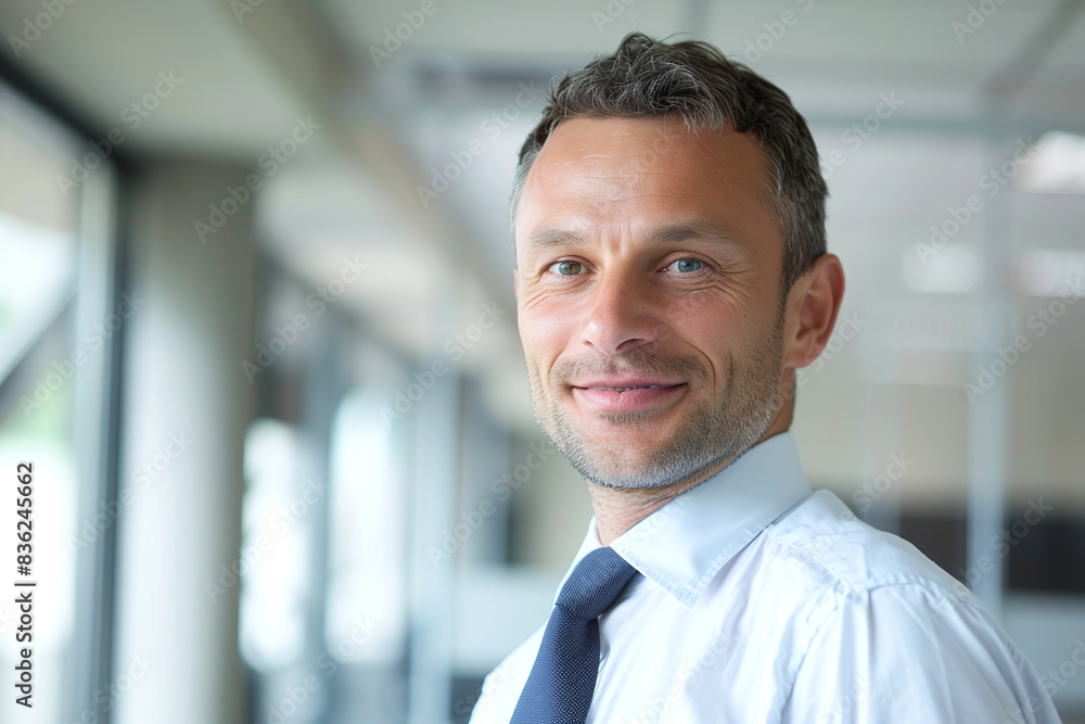 Portrait of distinguished gentleman stands confidently on blurred background, representing professionalism with an air of authority and confidence, embodying the essence of a successful businessperson Portrait of distinguished gentleman stands confidently on blurred background, representing professionalism with an air of authority and confidence, embodying the essence of a successful businessperson
