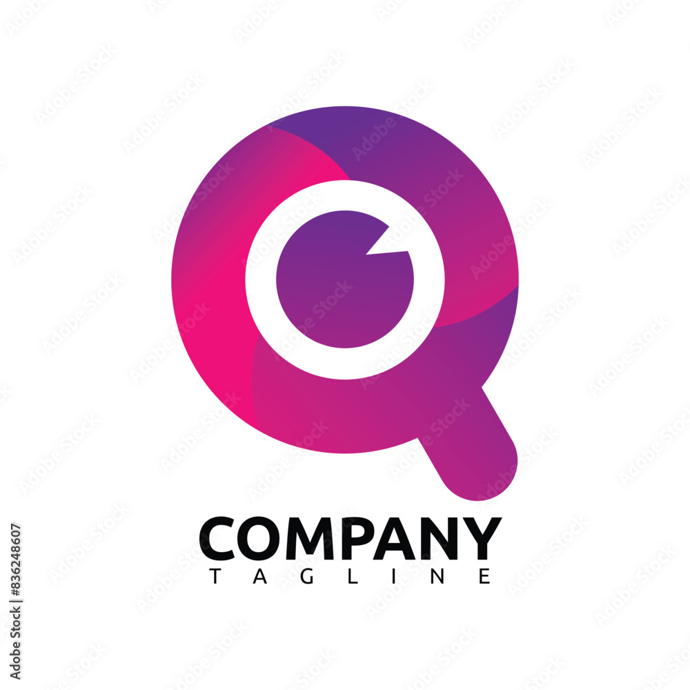 Q company logo template in gradient color Q company logo template in gradient color