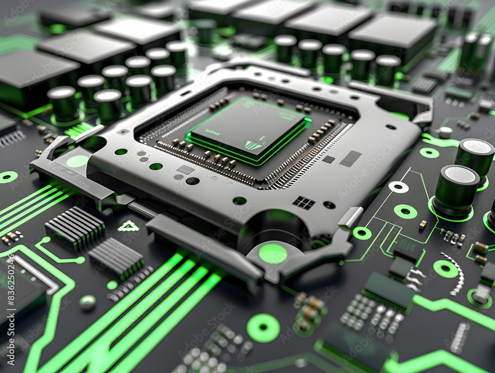 of an Energy Efficient Computer Processor Featuring Green Accents and Advanced Technological Design for Sustainable Computing Solutions of an Energy Efficient Computer Processor Featuring Green Accents and Advanced Technological Design for Sustainable Computing Solutions