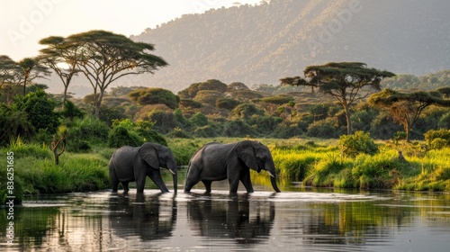 Elephants in National Park 