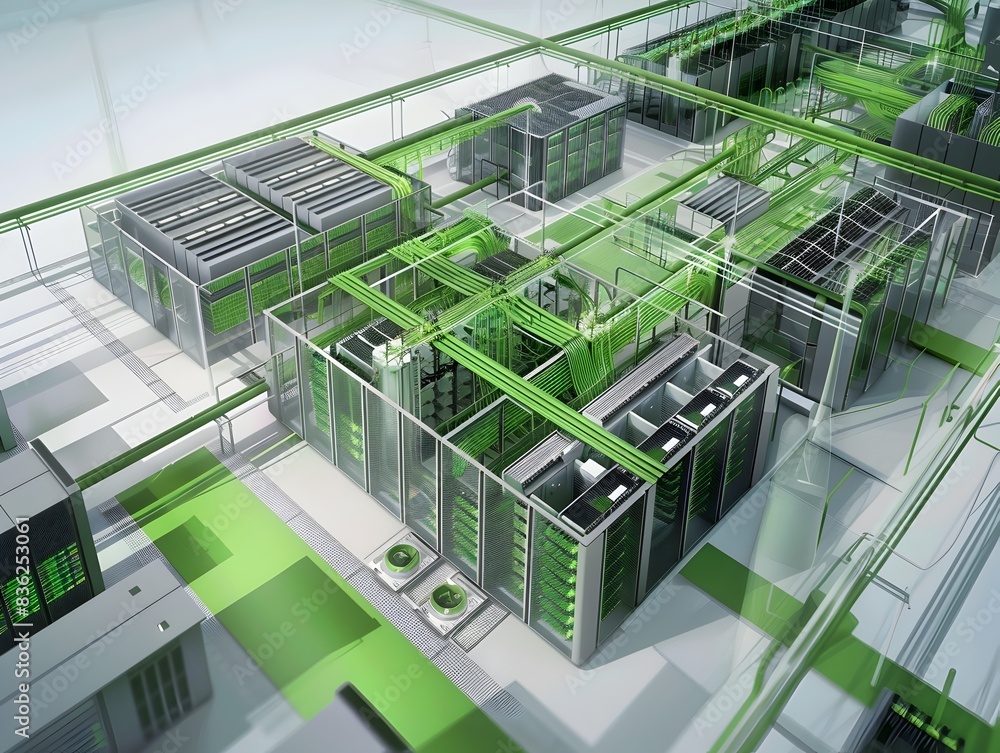 EcoFriendly Data Center Infrastructure A D Rendered Plan with Green Designs EcoFriendly Data Center Infrastructure A D Rendered Plan with Green Designs