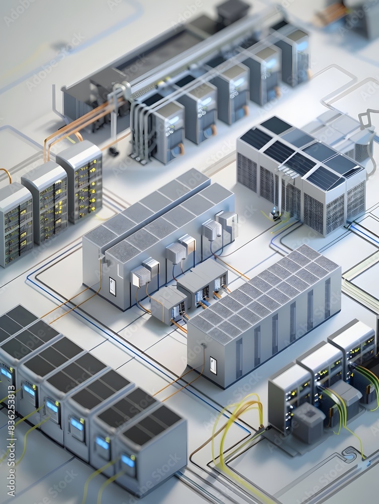 EnergyEfficient Data Center Diagram A D Rendering Showcasing Innovative Practices EnergyEfficient Data Center Diagram A D Rendering Showcasing Innovative Practices