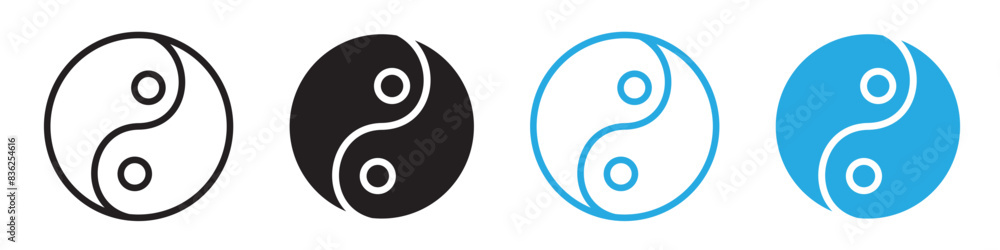 Yin yang icon line art vector Yin yang icon line art vector