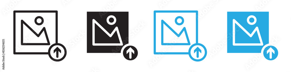 Upload photo icon line art vector Upload photo icon line art vector