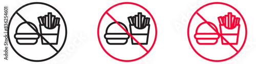 No food icon line art vector