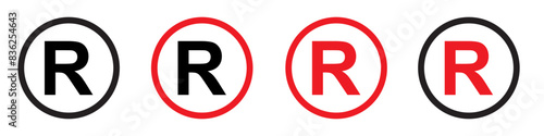 Registered trademark symbol line art vector