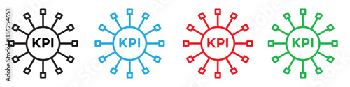 KPI icon line art vector