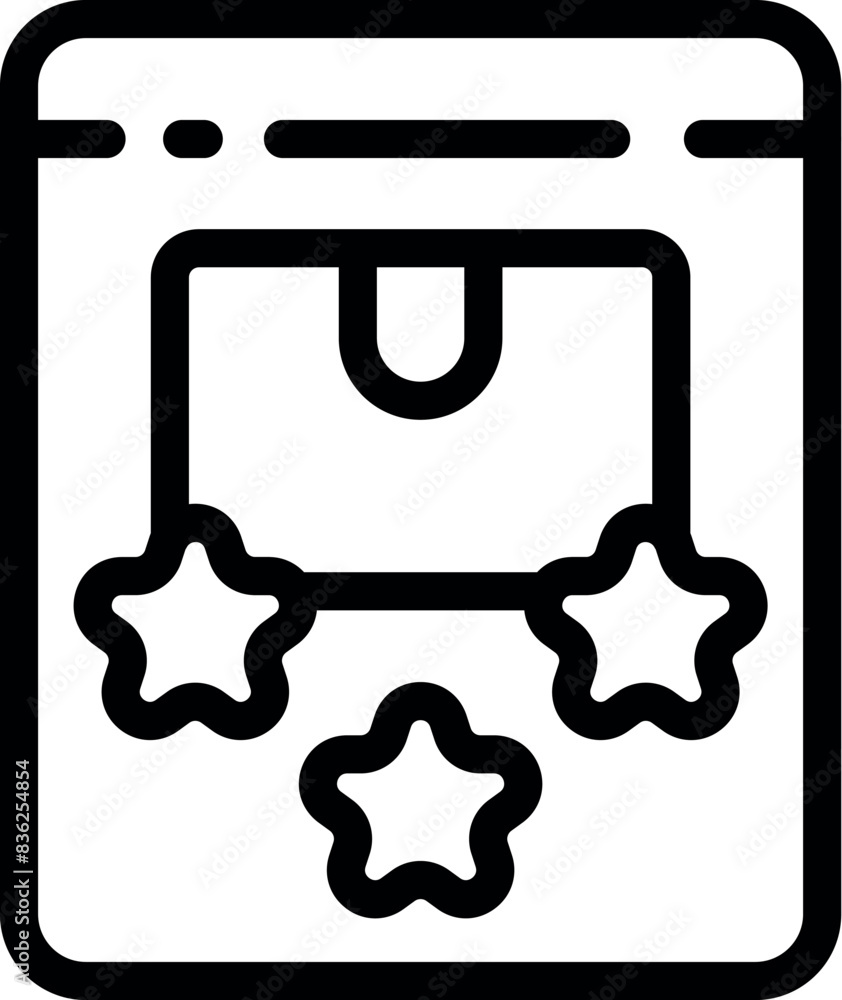 Vector icon of a shopping app interface with star ratings, ideal for web and mobile Vector icon of a shopping app interface with star ratings, ideal for web and mobile