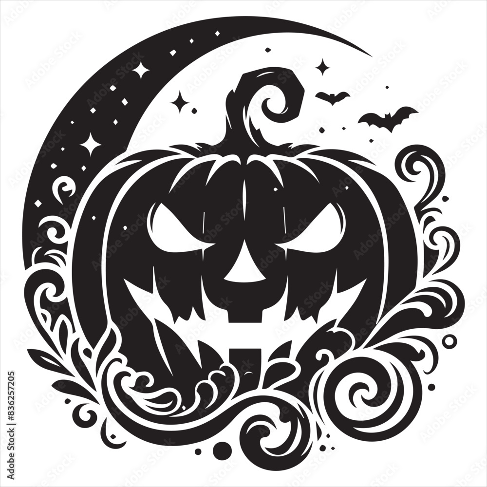 Pumpkin silhouette icon on a white background Pumpkin silhouette icon on a white background