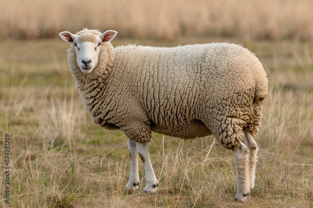 Close-Up of a Sheep in a Pasture Close-Up of a Sheep in a Pasture