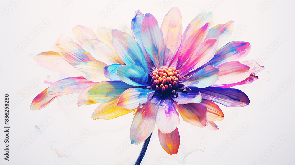 Colorful flower on white background gloomy Colorful flower on white background gloomy