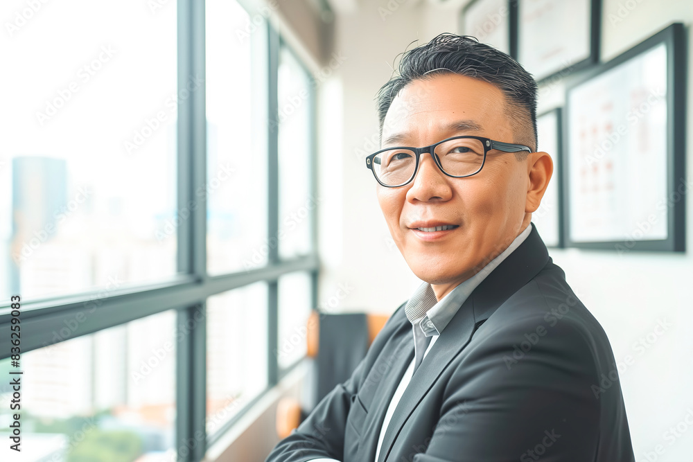 Portrait of asian smiling businessman indoor Portrait of asian smiling businessman indoor