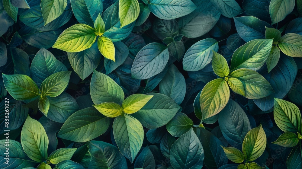 Green Leaves with Abstract Pattern Green Leaves with Abstract Pattern