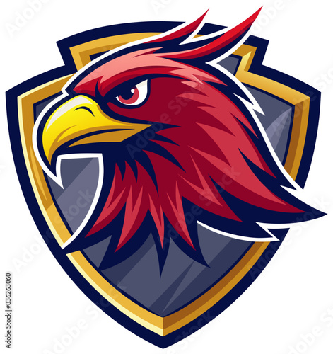 Eagle head logo shield esport mascot vector design