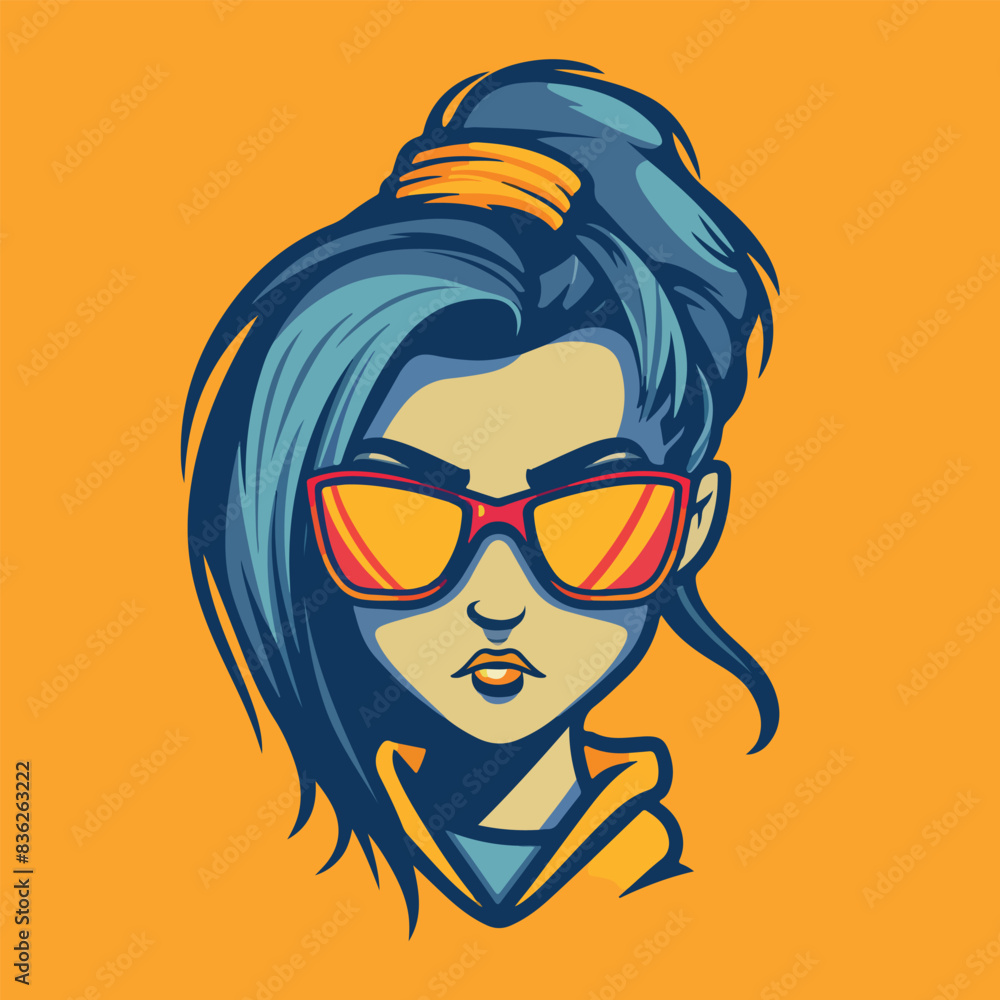 Lady geek cartoon vector illustration Lady geek cartoon vector illustration