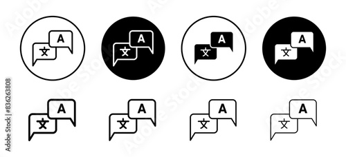 Translation icon vector set collection for web