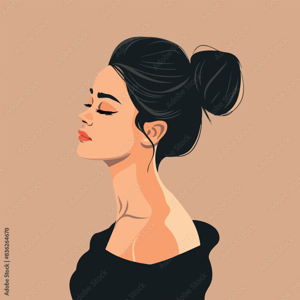 Woman upper body vector illustration Woman upper body vector illustration