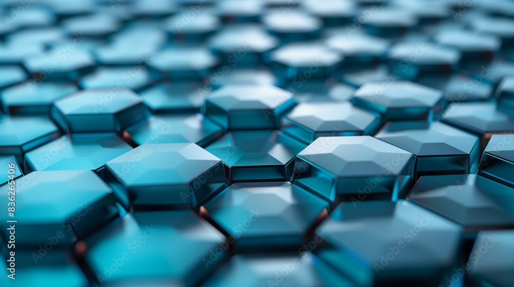 Hexagonal Depth Illusion on Light Background, 3D Render Hexagonal Depth Illusion on Light Background, 3D Render