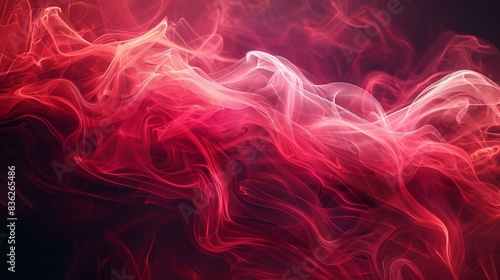 A red and purple smokey background with a red and orange flame