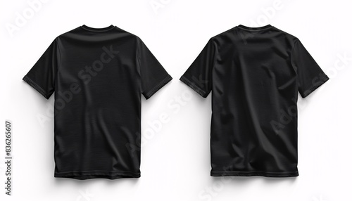 a back and back view of a black shirt