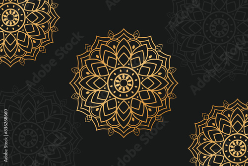 Crircle shape pattern mandala design. Abstract mandala design art. Luxury mandala design. Business. Golden color. Flower.