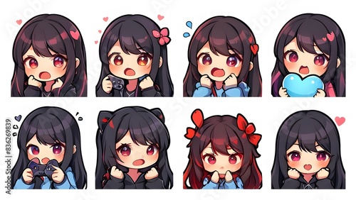 gamer girl twitch emote set