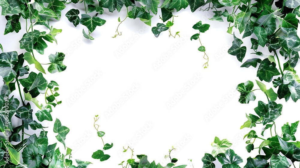 Flowing tropical creeper vines creating a border, isolated on clear backdrop. Flowing tropical creeper vines creating a border, isolated on clear backdrop.